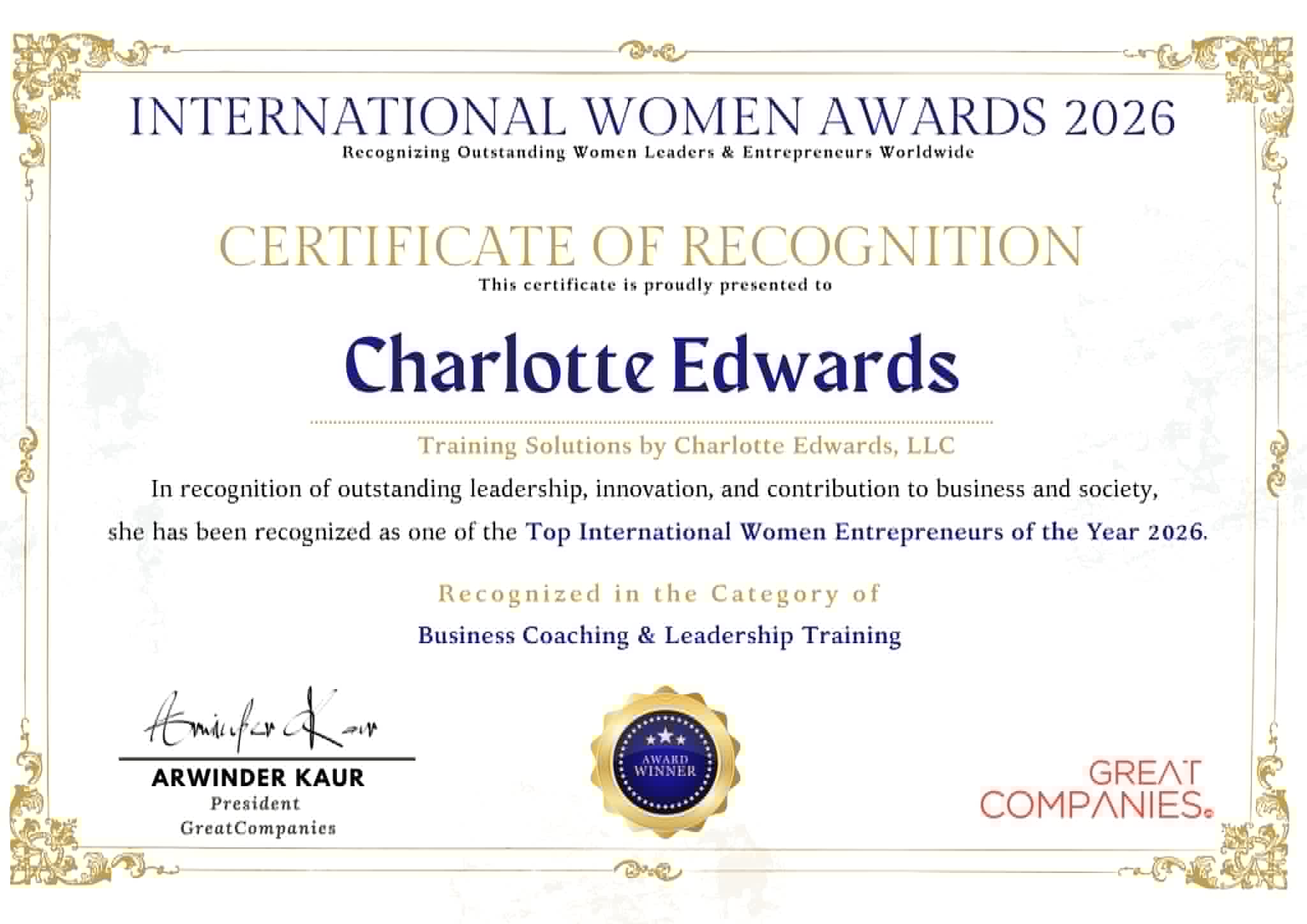 International Women Awards 2026